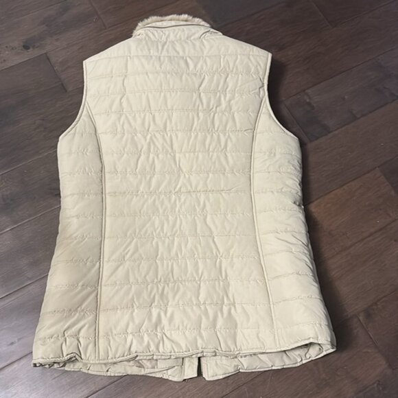 Long tall Sally winter vestsize 14faux fur collarbeigetan - Picture 6 of 6